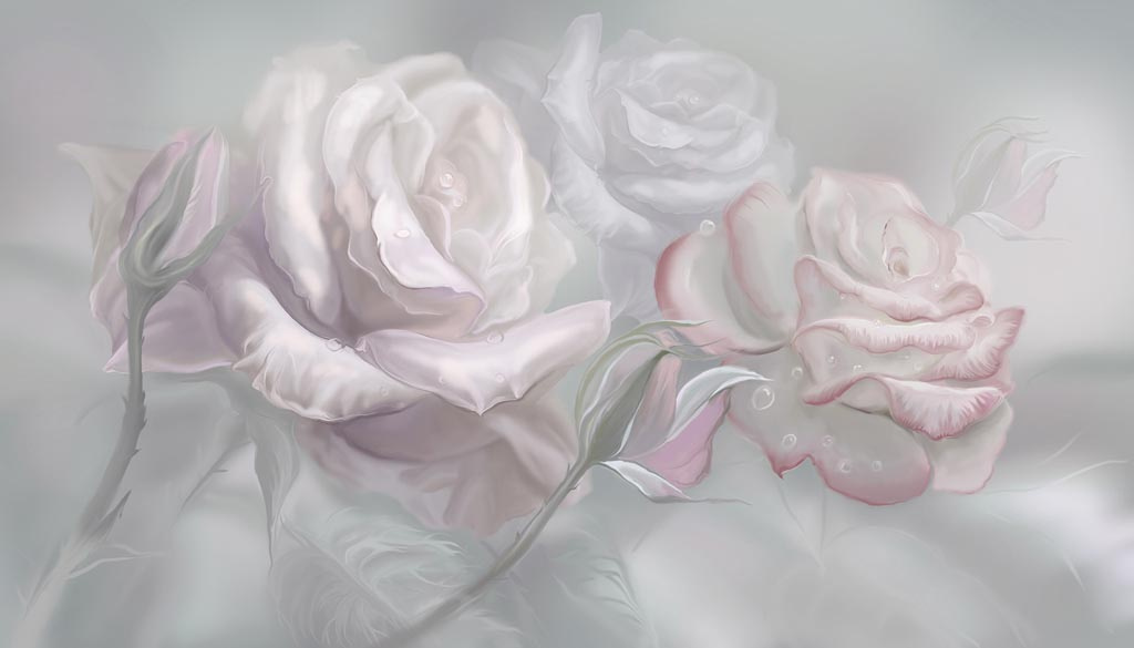 Фотообои Нежные 3д розы