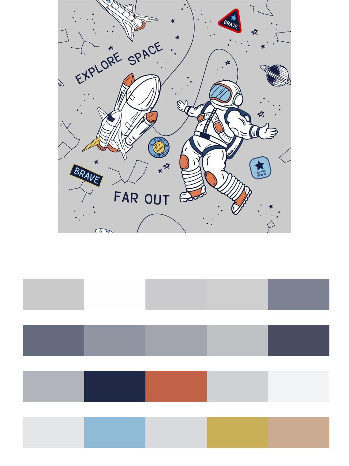 Паттерн космонавт цвета